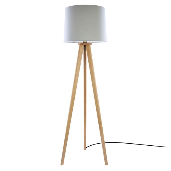 Herzblut Elli floor lamp - solid wood, charcoal knotty oak 160 cm 14851